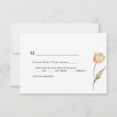 デリケートなチューリップ水色メニュー選択ウェディングRsvp 出欠カード (裏面)