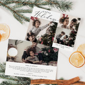 デリケートなハッピーホリデー4フォトファミリーニュースレター シーズンカード