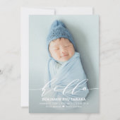 デリケートなハローモダンベビー誕生のお知らせ シーズンカード (正面)