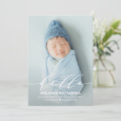デリケートなハローモダンベビー誕生のお知らせ シーズンカード (スタンド正面)