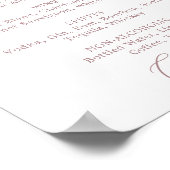 デリケートなバラ結婚金ゴールドのドリンクのメニュー記号 ポスター (角)