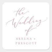 デリケートなバラ結婚金ゴールドの封筒用シール スクエアシール (正面)