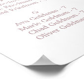 デリケートなバラ金ゴールドのアルファベット順の座席表 ポスター (角)