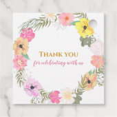 デリケートなバレリーナガールベビーシャワーメッセージカード フェイバータグ (裏面)