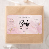 デリケートなパステルピンクと金ゴールド体バターラベル ラベル (インサイチュ)