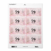 デリケートなパステルピンクと金ゴールド体バターラベル ラベル (フルシート)