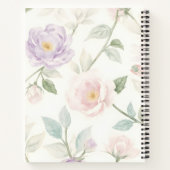デリケートなパステルフローラルパターンバラとデイス ノートブック (裏面)