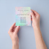 デリケートなパステルレインボーグリッター美しいサロン チラシ (手)