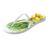 デリケートなヒマワリ花嫁ウィープモノグラム ビーチサンダル (アングル)