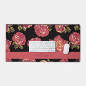 デリケートなピンクのバラの開花 デスクマット (キーボード&マウス)