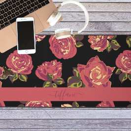 デリケートなピンクのバラの開花 デスクマット