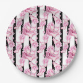 デリケートなピンクのランジェリーブライダルシャワー紙プレート ペーパープレート (正面)