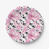 デリケートなピンクのランジェリーブライダルシャワー紙プレート ペーパープレート (正面)