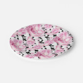 デリケートなピンクのランジェリーブライダルシャワー紙プレート ペーパープレート (アングル)