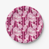 デリケートなピンクランジェリーブライダルシャワー紙プレート ペーパープレート (正面)