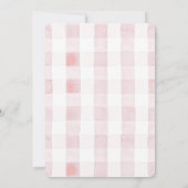 デリケートなピンクリボンボウ女の子ベビースシャワー 招待状 (裏面)