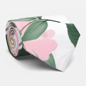 デリケートなピンクローズ絵画フローラ ネクタイ (ロール)