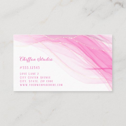 デリケートなピンク金ゴールド詳細名刺 名刺 (裏面)