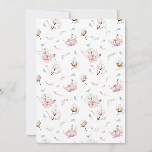 デリケートなフローラとコットンのファーストコミュニオン 招待状 (裏面)