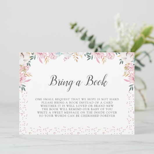 デリケートなフローラと綿で本を持ってくる 招待状 (スタンド正面)