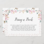 デリケートなフローラと綿で本を持ってくる 招待状 (正面/裏面)