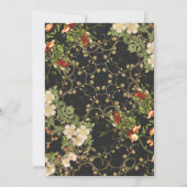 デリケートなフローラと金ゴールド結婚式招待状 招待状 (裏面)