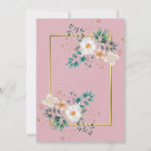 デリケートなフローラと金ゴールド縁ど招待状 招待状 (裏面)