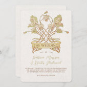 デリケートなフローラバナー結婚式招待状 招待状 (正面/裏面)