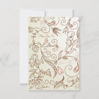 デリケートなフローラベビーシャワー 招待状