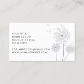 デリケートなフローラモノグラムのスケッチ名刺 名刺 (裏面)