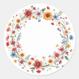 デリケートなフローラリースシール ラウンドシール