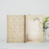 デリケートなフローラヴィンテージスタイルジャーナル・ページ (スタンド正面)