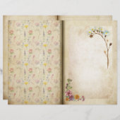 デリケートなフローラヴィンテージスタイルジャーナル・ページ (正面/裏面)