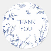 デリケートなフローラ感謝していの陳腐なステッカー ラウンドシール (正面)