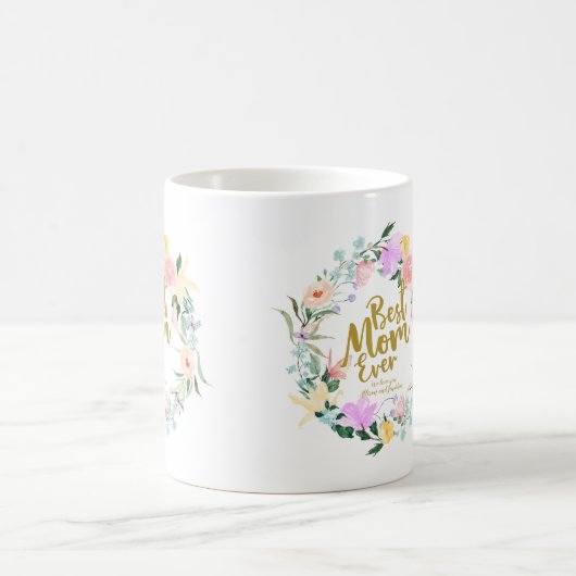 デリケートなフローラ最高のリースママママママママママザーズ・デイ コーヒーマグカップ (中央)