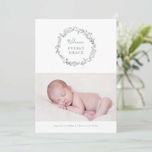 デリケートなフローラ誕生の発表 案内状 (スタンド正面)