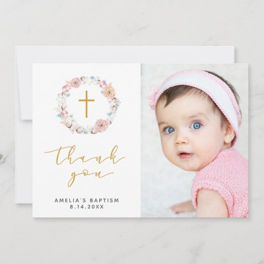 デリケートなフローラ&コットンサンキュー サンキューカード (正面)