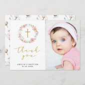 デリケートなフローラ&コットンサンキュー サンキューカード (正面/裏面)