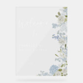 デリケートなブルーグリーンフローラへようこそ アクリルサイン (正面)