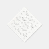 デリケートなベルーガクジラと海藻イラストレーション スタンダードカクテルナプキン (角)