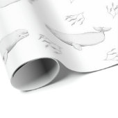 デリケートなベルーガクジラと海藻イラストレーション ラッピングペーパー (ロールコーナー)