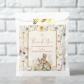 デリケートなベージュバニーメドウベビーシャワー フェイバーバッグ