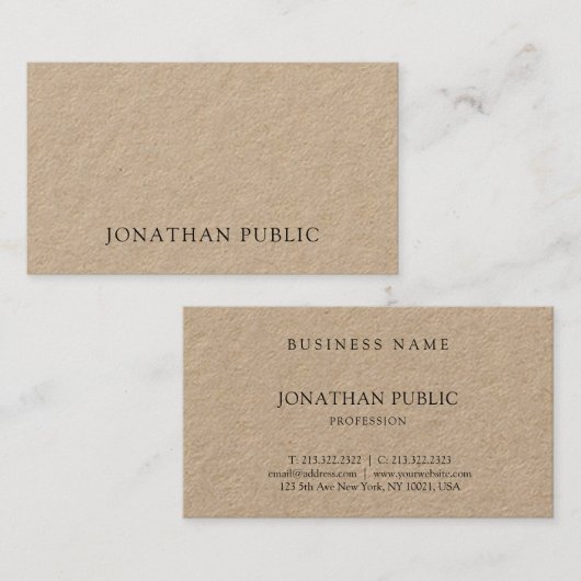 デリケートなミニマルデザインモダンプユニークラン 名刺 (正面/裏面)