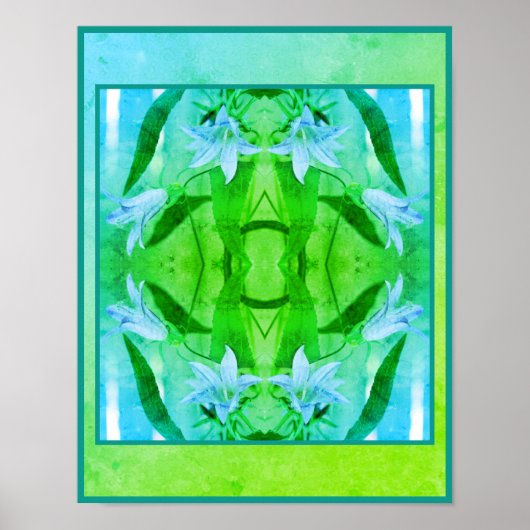 デリケートなユリの花動揺して抽象芸術 ポスター (正面)