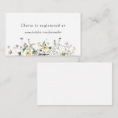 デリケートなワイルドフラワーシャワーレジストリ エンクロージャーカード (正面/裏面)