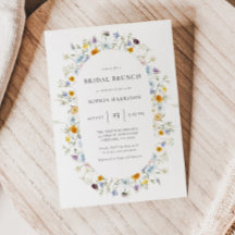 デリケートなワイルドフラワーフレームブライダルシャワー