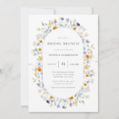 デリケートなワイルドフラワーフレームブライダルシャワー 招待状 (正面)