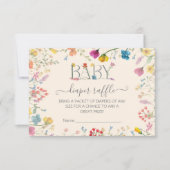 デリケートなワイルドフラワーフローラガーデンおむつラッフル 出欠カード (正面)