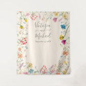 デリケートなワイルドフラワーフローラ庭園の結婚式 タペストリー (正面)