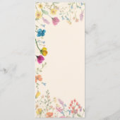 デリケートなワイルドフラワーフローラ庭園の結婚式 メニュー (裏面)